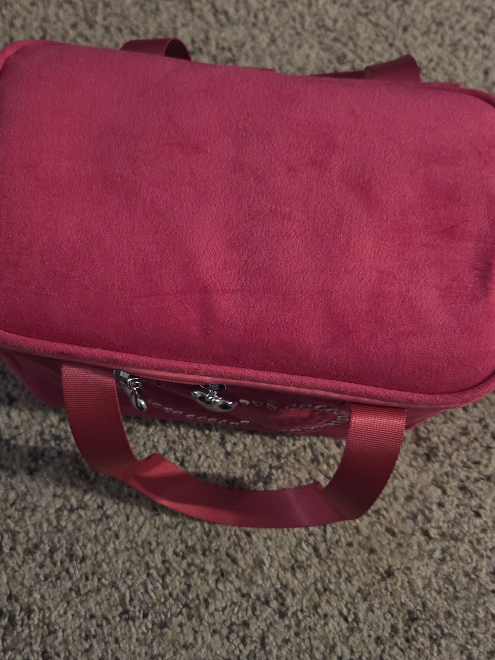 Juicy Couture Hot Pink Heart-Embellished Insulated Lunch Tote Bag - Picture 3 of 11